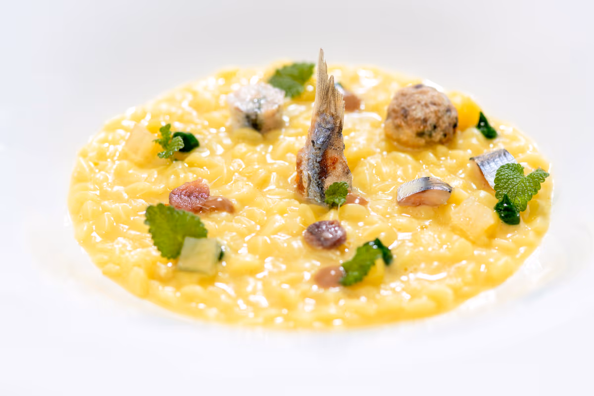 Alici, la pasta come un risotto, un piatto di chef Crescenzo Scotti