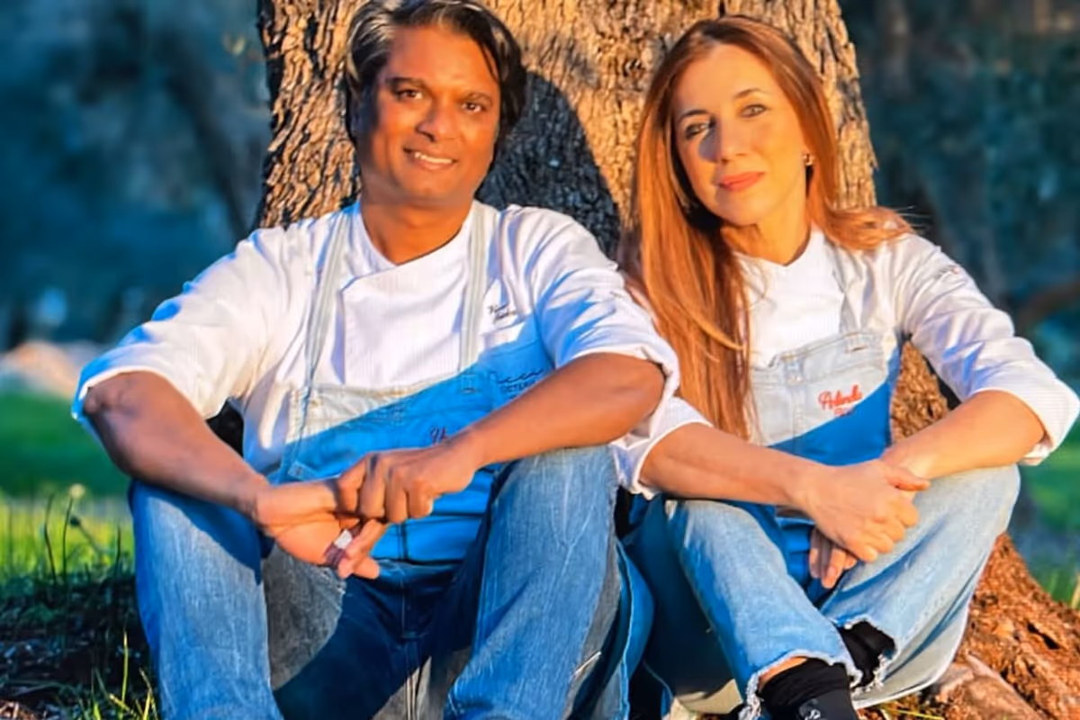 Antonella Ricci con il marito e socio Vinod Sookar