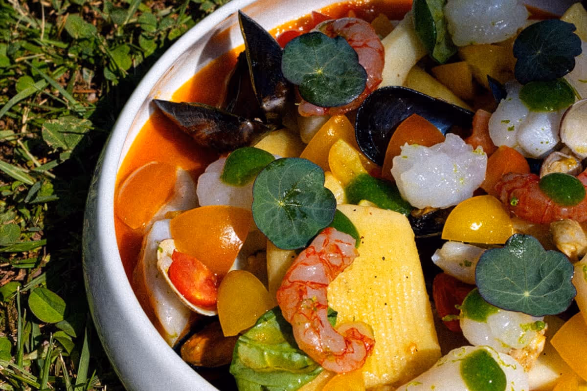 Mezzi Paccheri allo Scoglio Crudo e Cotto